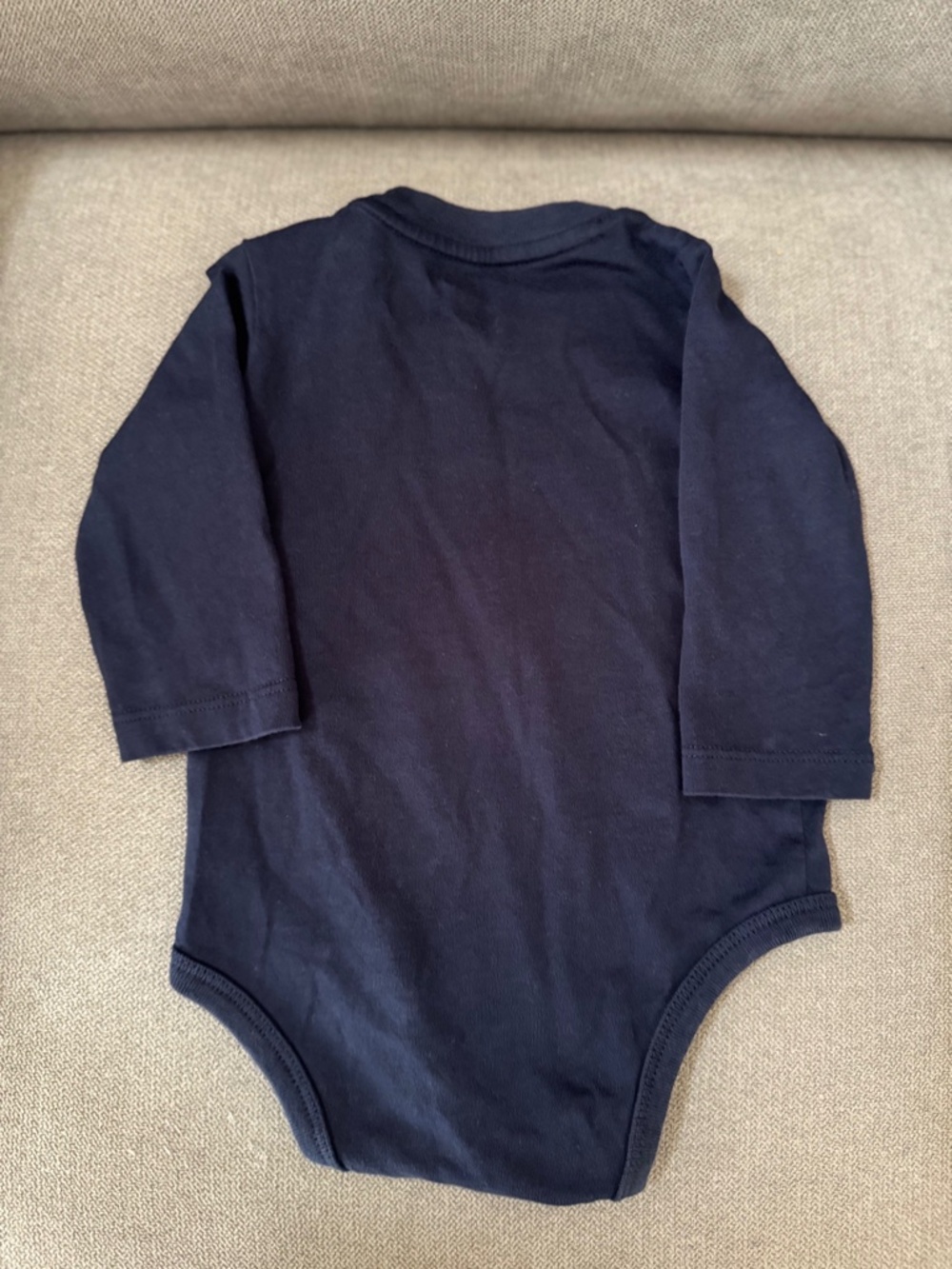 Ralph Lauren Polo Bear Polo Player Bodysuit 3M Navy Long Sleeve Baby Boy One Pie - Picture 2 of 7